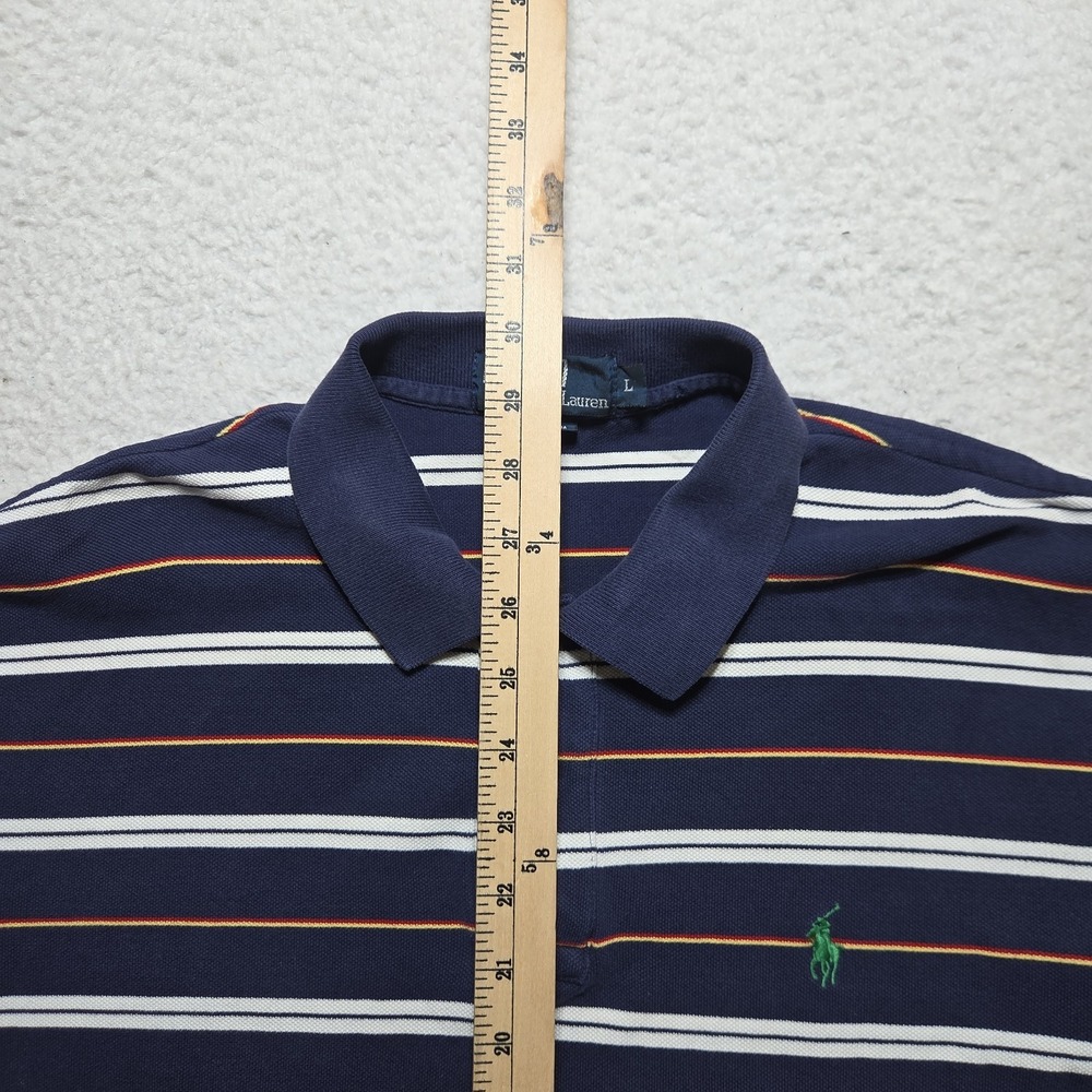 Vintage Polo Ralph Lauren Polo Shirt Mens‎ Large Striped Short Sleeve Preppy - Picture 4 of 6